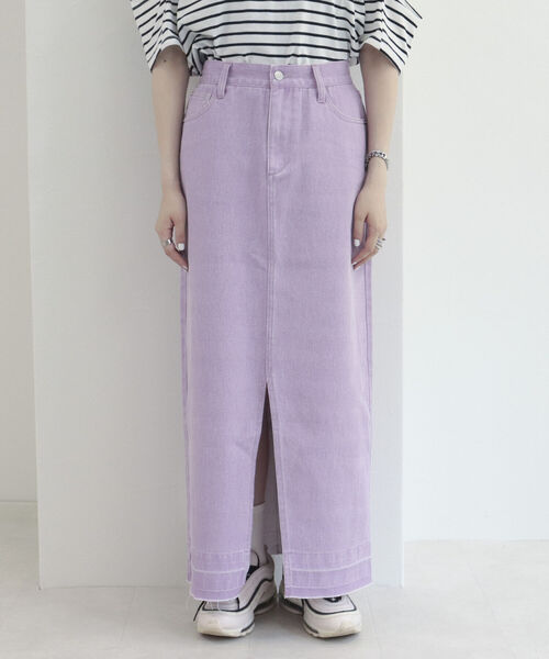 fredy repit（フレディレピ）の「デニムタイトロングスカート（デニムスカート・レディース・ライトパープル/チャコールグレー・36/38）」の17枚目の写真