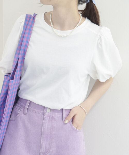 fredy emue(フレディエミュ)の「袖ボリュームデザインカットソー(Tシャツ/カットソー・レディース・ブラック/パープル/オフホワイト/イエロー・38)」の6枚目の写真