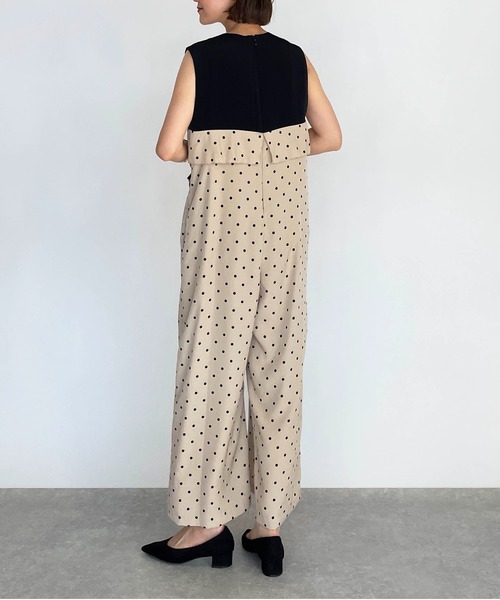 DIARIUM（ディアリウム）の「ドット切替えオールインワン（つなぎ/オールインワン・レディース・ベージュ/ブラック・M）」の14枚目の写真