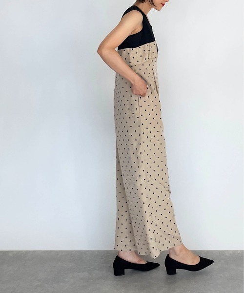 DIARIUM（ディアリウム）の「ドット切替えオールインワン（つなぎ/オールインワン・レディース・ベージュ/ブラック・M）」の15枚目の写真