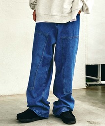 【SPOC STORE】ダブルニーワイドデニムパンツ