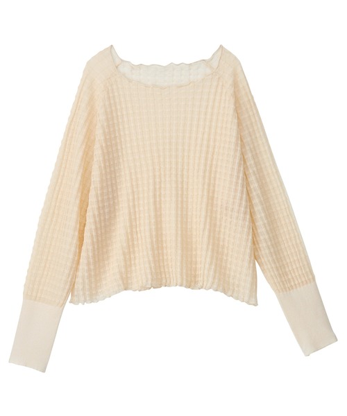 GeeRA（ジーラ）の「ジャカードシアーニットプルオーバー（ニット/セーター・レディース・ブラック/アイボリー/オレンジ・MEDIUM/SMALL/LARGE）」の8枚目の写真