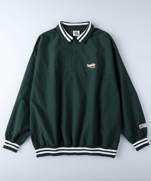 VISION STREET WEAR（ヴィジョンストリートウェア）の「【VISION STREET】ハーフボタンプルオーバー（ナイロンジャケット・メンズ・ブラック/ホワイト×ネイビー/グリーン/ブラック×イエロー・L/XL/M）」の4枚目の写真