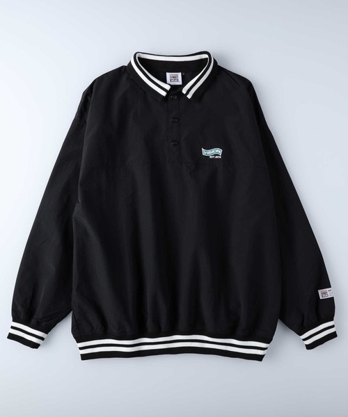 VISION STREET WEAR（ヴィジョンストリートウェア）の「【VISION STREET】ハーフボタンプルオーバー（ナイロンジャケット・メンズ・ブラック/ホワイト×ネイビー/グリーン/ブラック×イエロー・L/XL/M）」の3枚目の写真