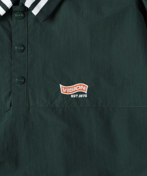 VISION STREET WEAR（ヴィジョンストリートウェア）の「【VISION STREET】ハーフボタンプルオーバー（ナイロンジャケット・メンズ・ブラック/ホワイト×ネイビー/グリーン/ブラック×イエロー・L/XL/M）」の21枚目の写真