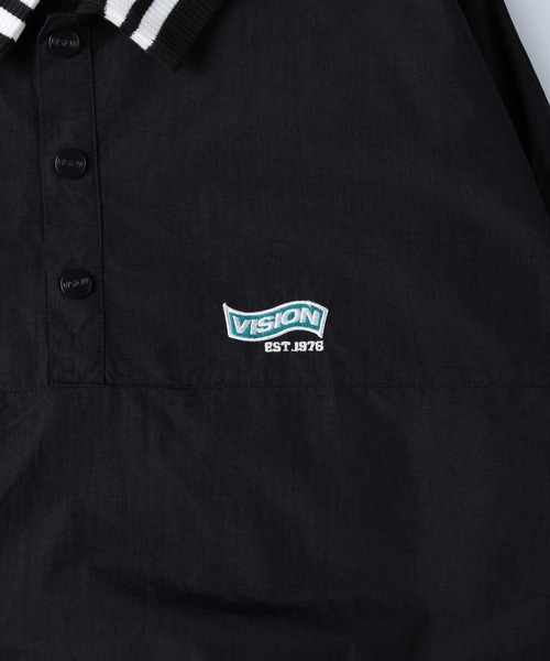 VISION STREET WEAR（ヴィジョンストリートウェア）の「【VISION STREET】ハーフボタンプルオーバー（ナイロンジャケット・メンズ・ブラック/ホワイト×ネイビー/グリーン/ブラック×イエロー・L/XL/M）」の19枚目の写真