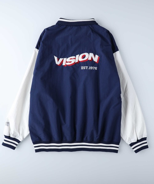 VISION STREET WEAR（ヴィジョンストリートウェア）の「【VISION STREET】ハーフボタンプルオーバー（ナイロンジャケット・メンズ・ブラック/ホワイト×ネイビー/グリーン/ブラック×イエロー・L/XL/M）」の17枚目の写真