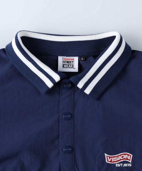 VISION STREET WEAR（ヴィジョンストリートウェア）の「【VISION STREET】ハーフボタンプルオーバー（ナイロンジャケット・メンズ・ブラック/ホワイト×ネイビー/グリーン/ブラック×イエロー・L/XL/M）」の14枚目の写真