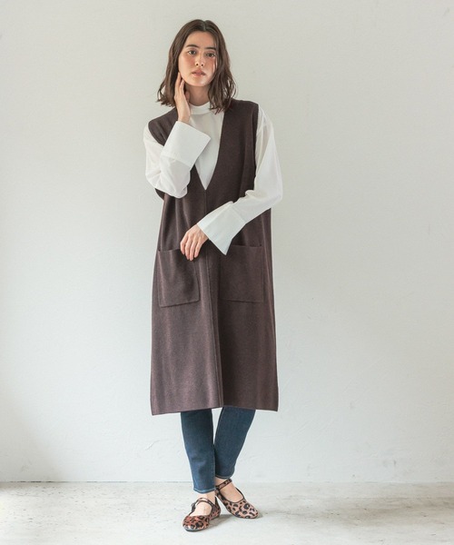 LEPSIM（レプシィム）の「12ゲージレイヤードベストワンピース　125425（ベスト・レディース・ブラウン/ブラック/グリーン/ブルー/モカ/イエロー・FREE/TALL）」の11枚目の写真