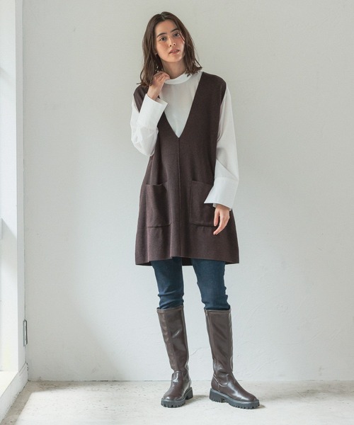 LEPSIM（レプシィム）の「12ゲージレイヤードベストワンピース 125425