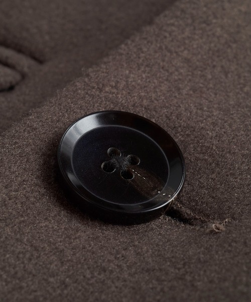 NO ID.(ノーアイディ)の「シンセティックレザー切替チェスターコート(チェスターコート・メンズ・ネイビー/ブラック/グレー・1/2)」の12枚目の写真