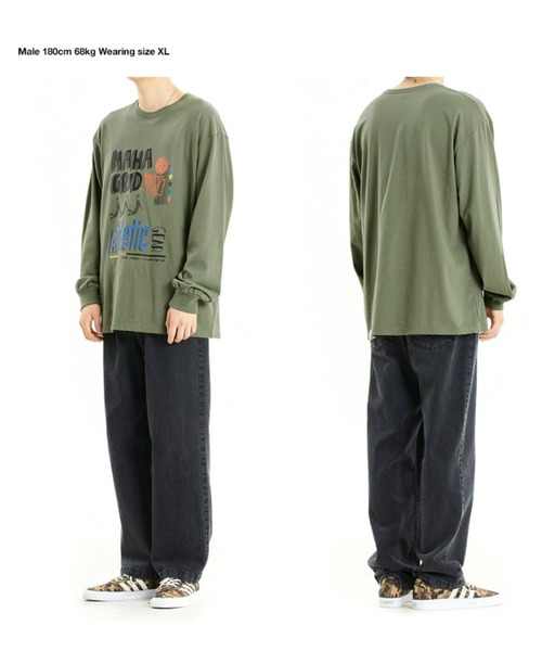 MAHAGRID(マハグリッド)の「『mahagrid/マハグリッド』BASKETBALL ATHLETIC LS TEE/バスケットボールアスレチックデザイン 長袖Tシャツ(Tシャツ/カットソー・レディース・ライトグレー/グリーン・M/L)」の4枚目の写真