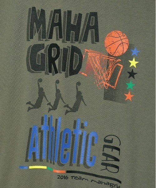 MAHAGRID(マハグリッド)の「『mahagrid/マハグリッド』BASKETBALL ATHLETIC LS TEE/バスケットボールアスレチックデザイン 長袖Tシャツ(Tシャツ/カットソー・レディース・ライトグレー/グリーン・M/L)」の12枚目の写真