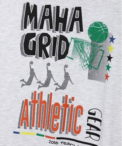 MAHAGRID(マハグリッド)の「『mahagrid/マハグリッド』BASKETBALL ATHLETIC LS TEE/バスケットボールアスレチックデザイン 長袖Tシャツ(Tシャツ/カットソー・レディース・ライトグレー/グリーン・M/L)」の9枚目の写真