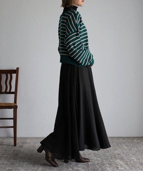 Bonjour Sagan（ボンジュールサガン）の「前後2WAYボーダーカーディガン（カーディガン/ボレロ・レディース・ブラック/グリーン/アイボリー・FREE）」の18枚目の写真