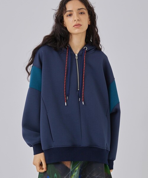 CITY TOKYO（シティトウキョウ）の「Wコードオーバーサイズパーカー（Tシャツ/カットソー・レディース・オフホワイト/グレー/ネイビー/ブラウン・FREE）」の4枚目の写真