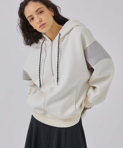 CITY TOKYO（シティトウキョウ）の「Wコードオーバーサイズパーカー（Tシャツ/カットソー・レディース・オフホワイト/グレー/ネイビー/ブラウン・FREE）」の21枚目の写真