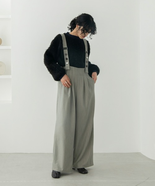 VACANCY（ヴァカンシー）の「ランダムボタンハイウエストサロペット（サロペット/オーバーオール・レディース・ブラック/グレー・FREE）」の16枚目の写真