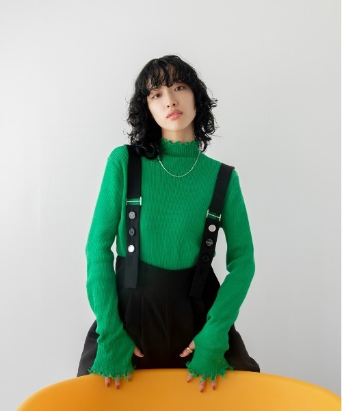 VACANCY（ヴァカンシー）の「ランダムボタンハイウエストサロペット（サロペット/オーバーオール・レディース・ブラック/グレー・FREE）」の13枚目の写真