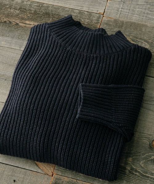 ブラック　ニット STYLEMIXER | ボトルネックハイゲージニット (ニット ) |SHEL'TTER