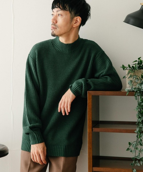 ITEMS URBANRESEARCH（アイテムズ アーバンリサーチ）の「マシンウォッシャブル ハイネック畦ニット（ニット/セーター・メンズ・ネイビー/グレー/オフホワイト/グリーン・MEDIUM/LARGE）」の22枚目の写真