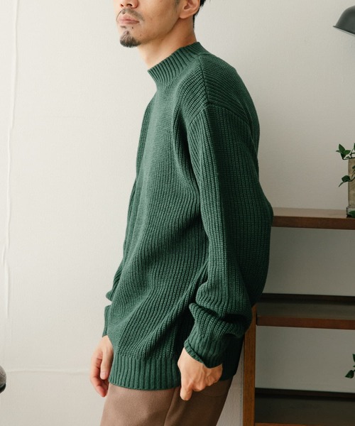 ITEMS URBANRESEARCH（アイテムズ アーバンリサーチ）の「マシンウォッシャブル ハイネック畦ニット（ニット/セーター・メンズ・ネイビー/グレー/オフホワイト/グリーン・MEDIUM/LARGE）」の21枚目の写真