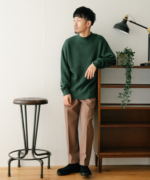 ITEMS URBANRESEARCH（アイテムズ アーバンリサーチ）の「マシンウォッシャブル ハイネック畦ニット（ニット/セーター・メンズ・ネイビー/グレー/オフホワイト/グリーン・MEDIUM/LARGE）」の18枚目の写真