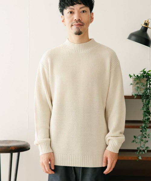 ITEMS URBANRESEARCH（アイテムズ アーバンリサーチ）の「マシンウォッシャブル ハイネック畦ニット（ニット/セーター・メンズ・ネイビー/グレー/オフホワイト/グリーン・MEDIUM/LARGE）」の17枚目の写真