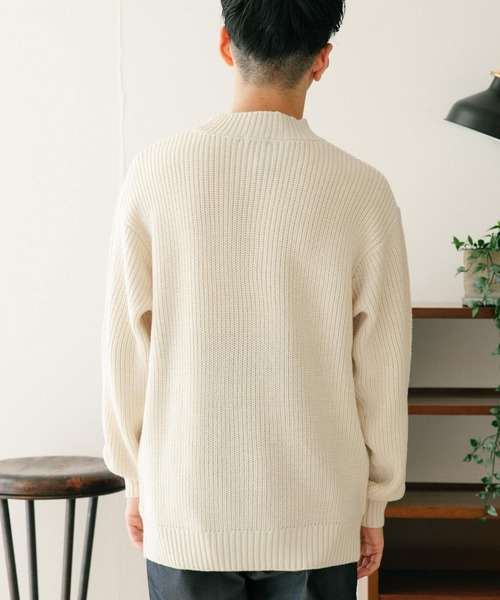 ITEMS URBANRESEARCH（アイテムズ アーバンリサーチ）の「マシンウォッシャブル ハイネック畦ニット（ニット/セーター・メンズ・ネイビー/グレー/オフホワイト/グリーン・MEDIUM/LARGE）」の15枚目の写真
