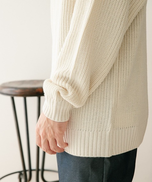ITEMS URBANRESEARCH（アイテムズ アーバンリサーチ）の「マシンウォッシャブル ハイネック畦ニット（ニット/セーター・メンズ・ネイビー/グレー/オフホワイト/グリーン・MEDIUM/LARGE）」の12枚目の写真