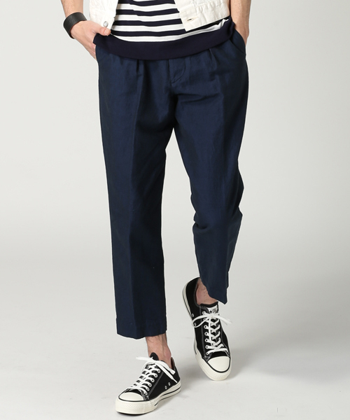 EDIFICE（エディフィス）の「◇C/LI シャンブレーベルテッドパンツ（その他パンツ・メンズ・ベージュ/ブルー系その他・44/46/48）」の2枚目の写真