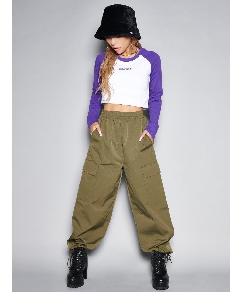 EGOIST(エゴイスト)の「裾ドロストカーゴパンツ(カーゴパンツ・レディース・カーキ/ブラック/ベージュ・FREE)」の6枚目の写真