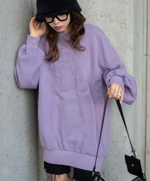 WEGO/ロゴ刺繍ピグメントBIGプルオーバー