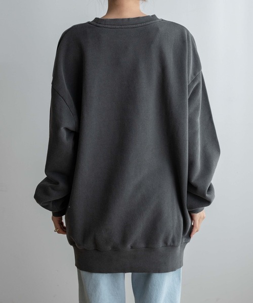 WEGO(ウィゴー)の「WEGO/ロゴ刺繍ピグメントBIGプルオーバー(スウェット・レディース・ライトパープル/スミクロ・FREE)」の21枚目の写真