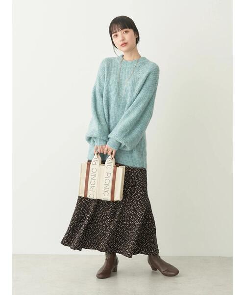 earth music&ecology（アースミュージックアンドエコロジー）の「ヘアリーニットプルオーバー（ニット/セーター・レディース・ライトベージュ/グリーン系その他3/ミント/ダークパープル・FREE）」の15枚目の写真