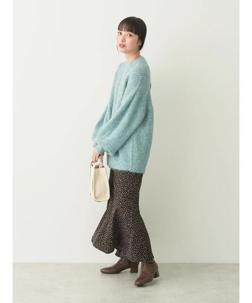 earth music&ecology（アースミュージックアンドエコロジー）の「ヘアリーニットプルオーバー（ニット/セーター・レディース・ライトベージュ/グリーン系その他3/ミント/ダークパープル・FREE）」の17枚目の写真