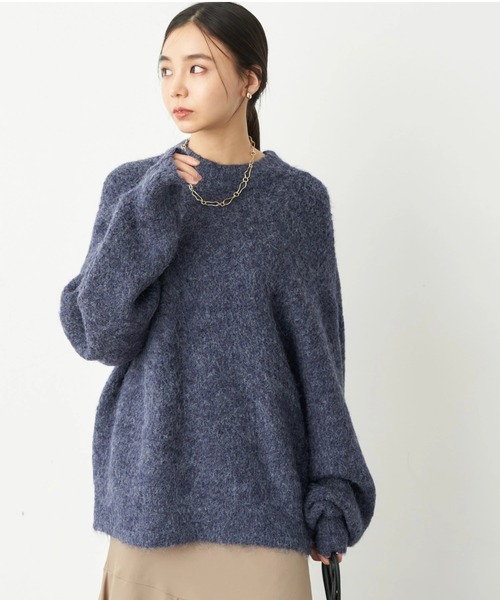 earth music&ecology（アースミュージックアンドエコロジー）の「ヘアリーニットプルオーバー（ニット/セーター・レディース・ライトベージュ/グリーン系その他3/ミント/ダークパープル・FREE）」の4枚目の写真