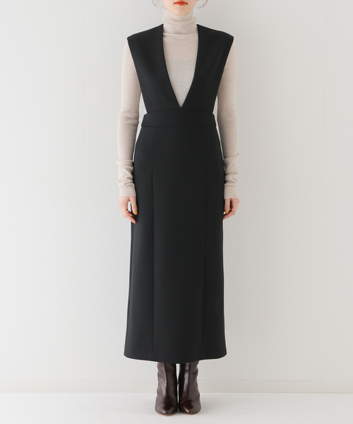 新品タグ付き　VERMEIL par iena スキューバベアワンピ 黒 VERMEIL par iena（ヴェルメイユパーイエナ）の「《追加