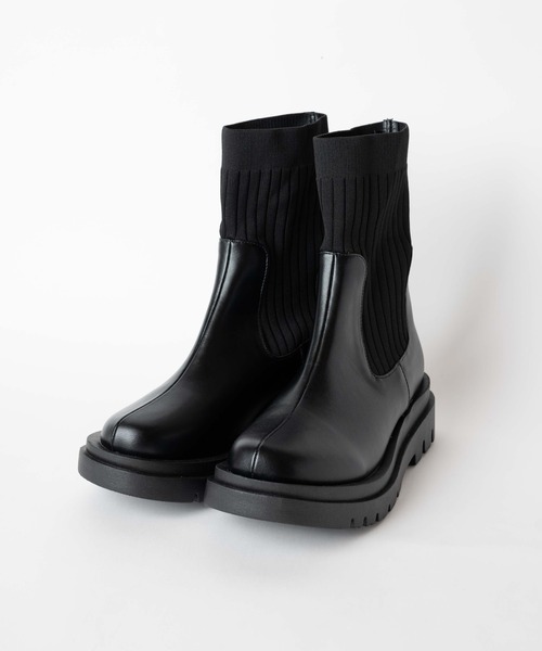 WEGO（ウィゴー）の「WEGO/ソックスブーツ（ブーツ・レディース・ブラック/ブラウン・MEDIUM/LARGE）」の14枚目の写真