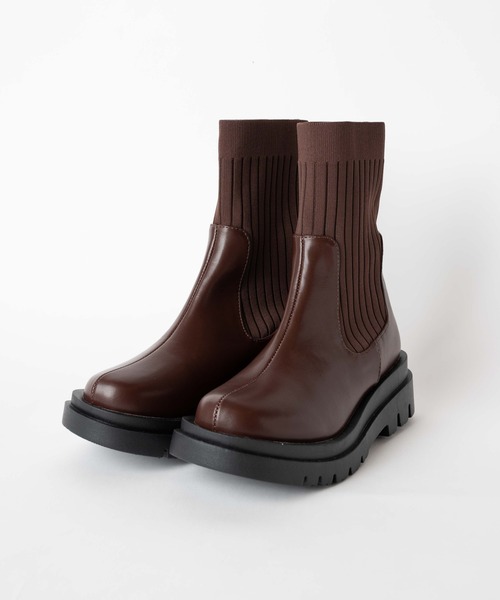 WEGO（ウィゴー）の「WEGO/ソックスブーツ（ブーツ・レディース・ブラック/ブラウン・MEDIUM/LARGE）」の13枚目の写真