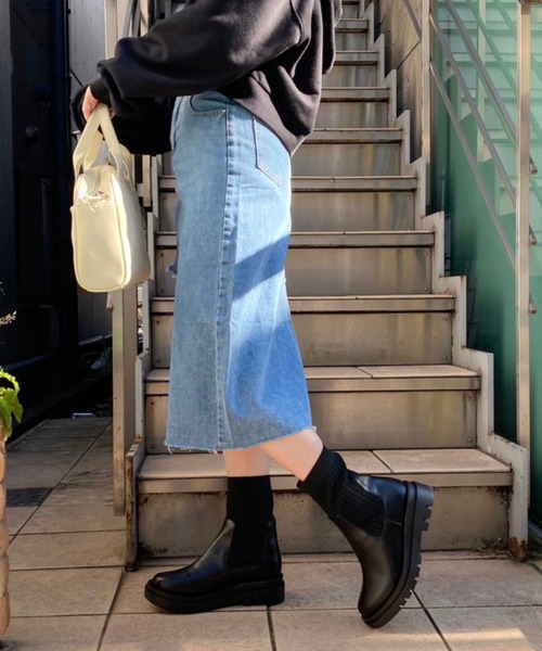 WEGO（ウィゴー）の「WEGO/ソックスブーツ（ブーツ・レディース・ブラック/ブラウン・MEDIUM/LARGE）」の4枚目の写真