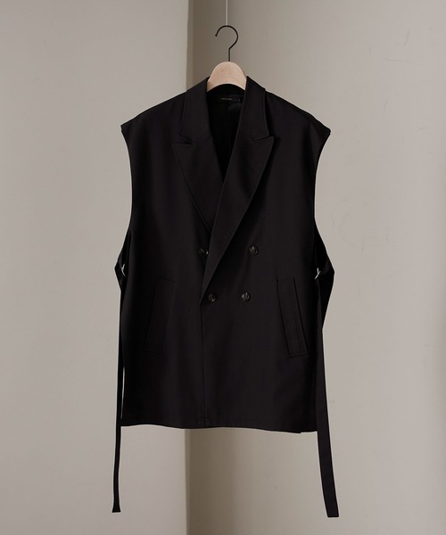 Alfred Alex】drape side ring code double gilet / TR-TWドレープ