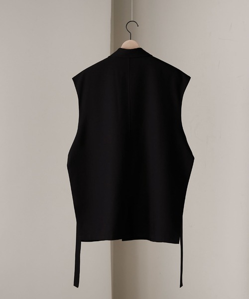 Alfred Alex】drape side ring code double gilet / TR-TWドレープ