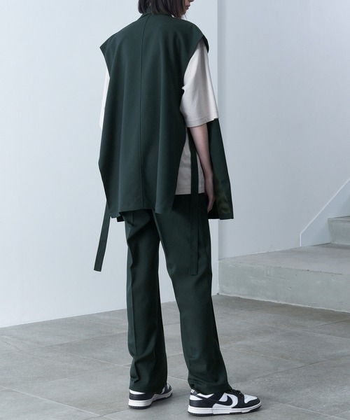 Alfred Alex】drape side ring code double gilet / TR-TW