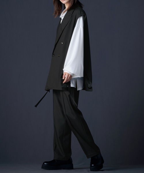 極美品■アルベロベロ　ぶたさんタグ　ストライプ　フリンジコート　大きいサイズ Alfred Alex（アルフレッドアレックス）の「【Alfred Alex