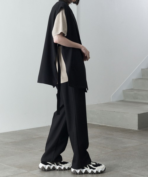 新品タグ付き☆ALPHAPIER 4.4万　17号　セットアップ 大きいサイズ Alfred Alex】drape side ring code double gilet / TR-TW