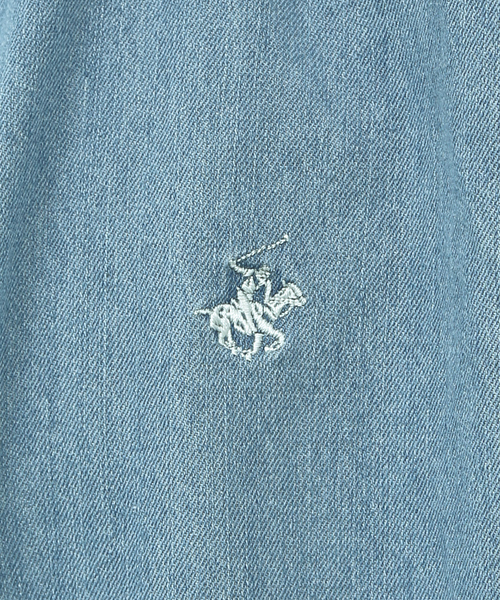 BEVERLY HILLS POLO CLUB(ビバリーヒルズポロクラブ)の「【BEVERLY HILLS POLO CLUB / ビバリーヒルズポロクラブ】バンドカラー ワンポイントPOLO 刺繍 半袖シャツ(シャツ/ブラウス・メンズ・ブラック/ホワイト/ダークネイビー/インディゴブルー・M/L/LL)」の5枚目の写真