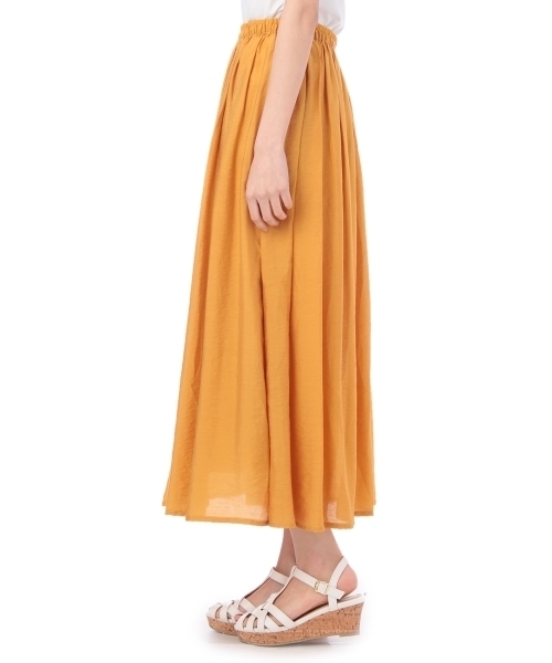 grove（グローブ）の「マキシ丈ボイルスカ-ト（スカート・レディース・ホワイト/イエロー/ブルー・02/03）」の4枚目の写真