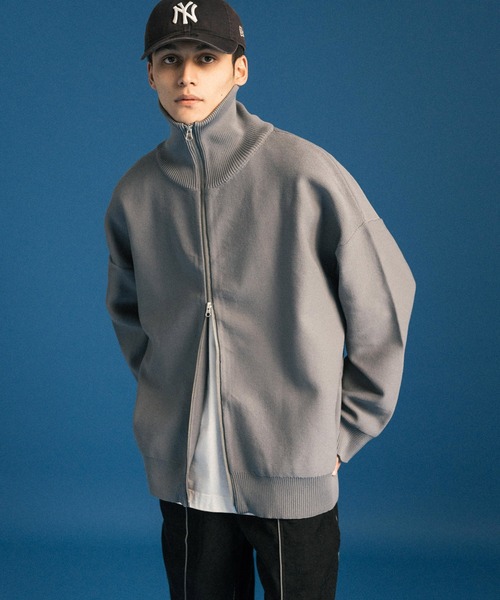 Ressaca(レサーカ)の「オーバーサイズ フルジップアップ ドライバーズニットカーディガン(ニット/セーター・メンズ・ブルー/グレー/オフホワイト/ブラック/オレンジ・M/L)」の7枚目の写真