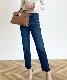 HALUHIROINE | 裾フリンジテーパードデニム(デニムパンツ)